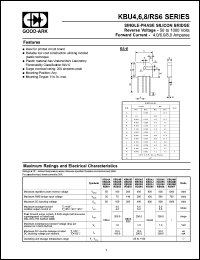 datasheet for KBU4J by 