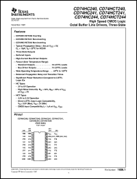 datasheet for CD54HCT240F3A by Texas Instruments