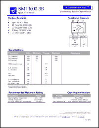 datasheet for SMJ1000-3B by Watkins-Johnson (WJ) Company