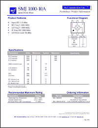datasheet for SMJ1000-10A by Watkins-Johnson (WJ) Company
