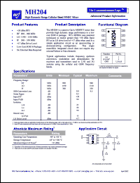 datasheet for MH204 by Watkins-Johnson (WJ) Company