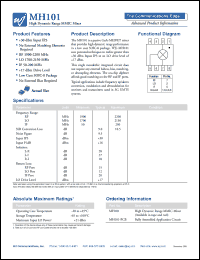 datasheet for MH101-PCB by Watkins-Johnson (WJ) Company