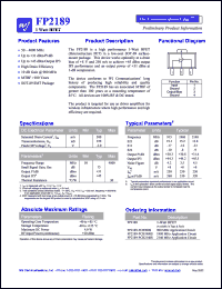 datasheet for FP2189 by Watkins-Johnson (WJ) Company