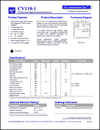 datasheet for CV110-1 by Watkins-Johnson (WJ) Company
