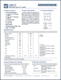 datasheet for AH22DUAL-PCB by Watkins-Johnson (WJ) Company