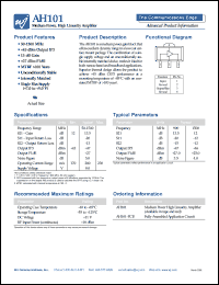 datasheet for AH101-PCB by Watkins-Johnson (WJ) Company