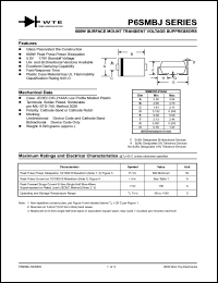 datasheet for P6SMBJ60CA by 