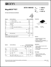 datasheet for IXTH14N100 by 