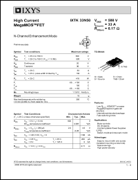 datasheet for IXTK33N50 by 