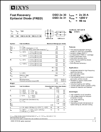 datasheet for DSEI2X31-12B by 