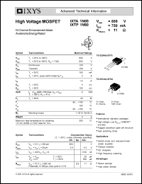 datasheet for IXTA1N80 by 