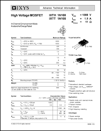 datasheet for IXTH1N100 by 