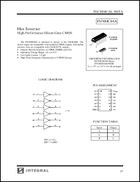 datasheet for IN74HC04AN by 