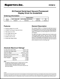 datasheet for HV5812PJ by 