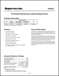 datasheet for HV6810WG by 