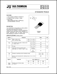 datasheet for BTB16-400B by SGS-Thomson Microelectronics