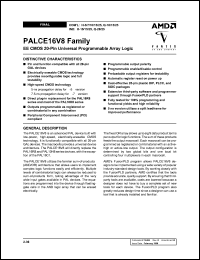 datasheet for PALCE16V8Q-25PI/4 by AMD (Advanced Micro Devices)