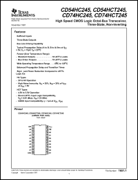 datasheet for CD54HCT245F by Texas Instruments