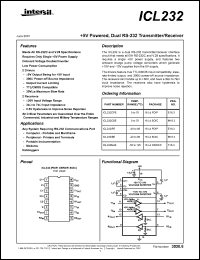 datasheet for ICL232lPE by Intersil Corporation