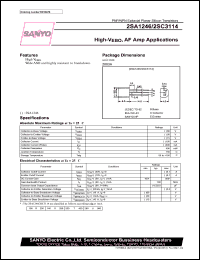 datasheet for 2SC3114 by SANYO Electric Co., Ltd.