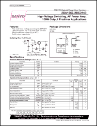 datasheet for 2SC3143 by SANYO Electric Co., Ltd.