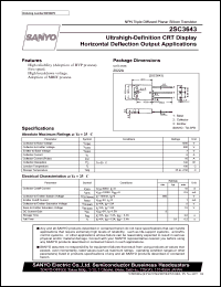 datasheet for 2SC3643 by SANYO Electric Co., Ltd.