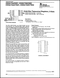 datasheet for CD74AC652M96 by Texas Instruments