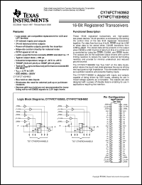 datasheet for CY74FCT163952CPAC by Texas Instruments