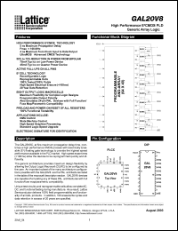 datasheet for GAL20V8B-7LP by Lattice Semiconductor Corporation