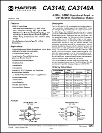 datasheet for CA3140AE by Harris Semiconductor