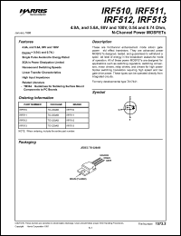 datasheet for IRF512 by Harris Semiconductor