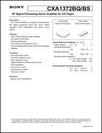 datasheet for CXA1372BQ by Sony Semiconductor