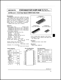 datasheet for CXK58257AM-70LL by Sony Semiconductor