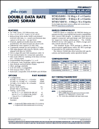 datasheet for MT46V64M4TG-6 by 