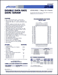 datasheet for MT46V4M32LG-33 by 