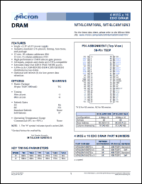 datasheet for MT4LC4M16R6-5 by 