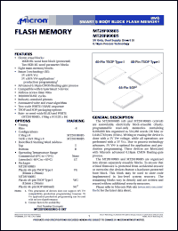 datasheet for MT28F800B5WG-8BET by 