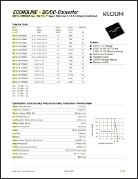 datasheet for REC15-1405SRWB by 