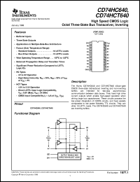 datasheet for CD74HCT640E by Texas Instruments