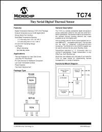 datasheet for TC74A0-3.3VAT by Microchip Technology, Inc.