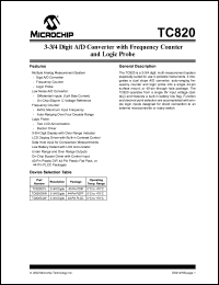 datasheet for TC820CLW by Microchip Technology, Inc.