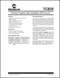 datasheet for TC835CPI by Microchip Technology, Inc.