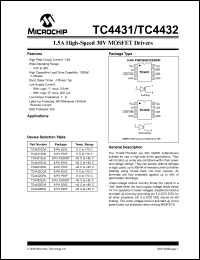 datasheet for TC4431CPA by Microchip Technology, Inc.