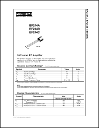 datasheet for BF244C by Fairchild Semiconductor