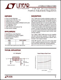 datasheet for LT1084IT by Linear Technology