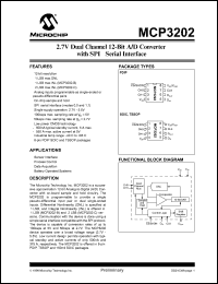 datasheet for MCP3202-CI/SN by Microchip Technology, Inc.