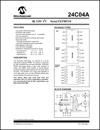 datasheet for 24C04A-I/PA41 by Microchip Technology, Inc.