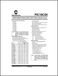 datasheet for PIC16C54C-04/P by Microchip Technology, Inc.