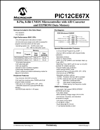 datasheet for PIC12CE674/JW by Microchip Technology, Inc.