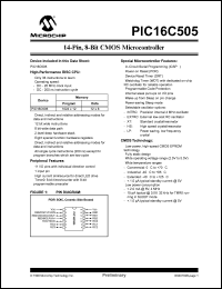 datasheet for PIC16C505/JW by Microchip Technology, Inc.